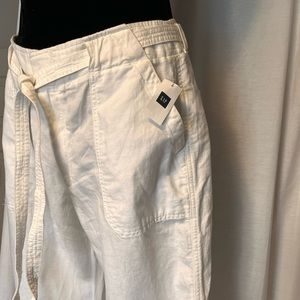 Gap, white, linen, wide leg, linen trousers